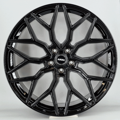 23x10J Aurora 507 Black Alloy Wheels – 5×112 ET26 / 5×120 ET35